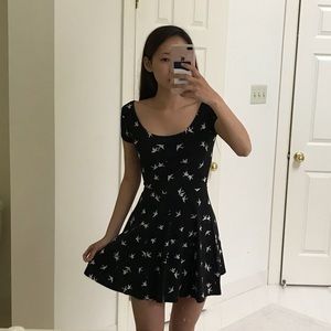 H&M Black Seagull Skater Dress